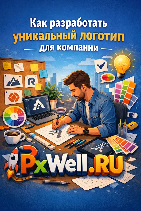 процесс разработки уникального логотипа для компании дизайнером